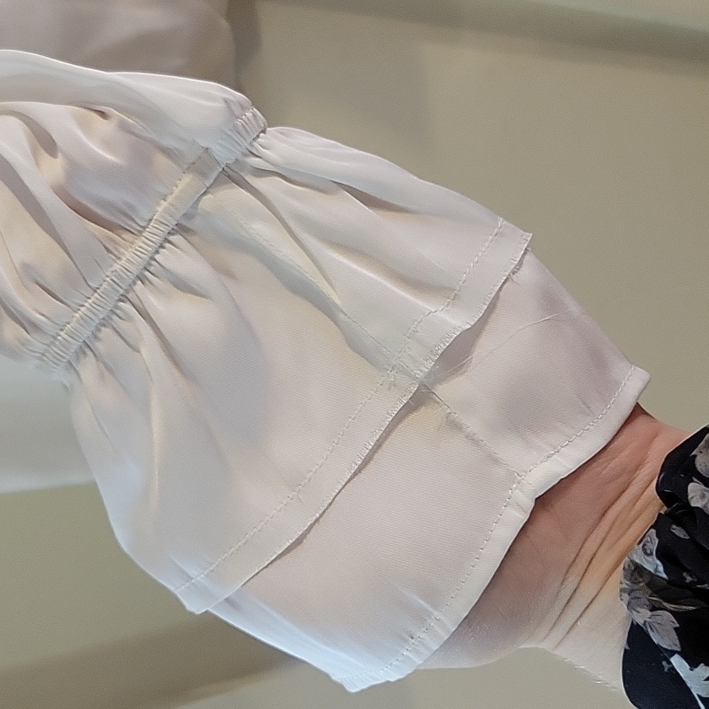 White Anguilla Blouse with Ruffle - Picture 3 of 7